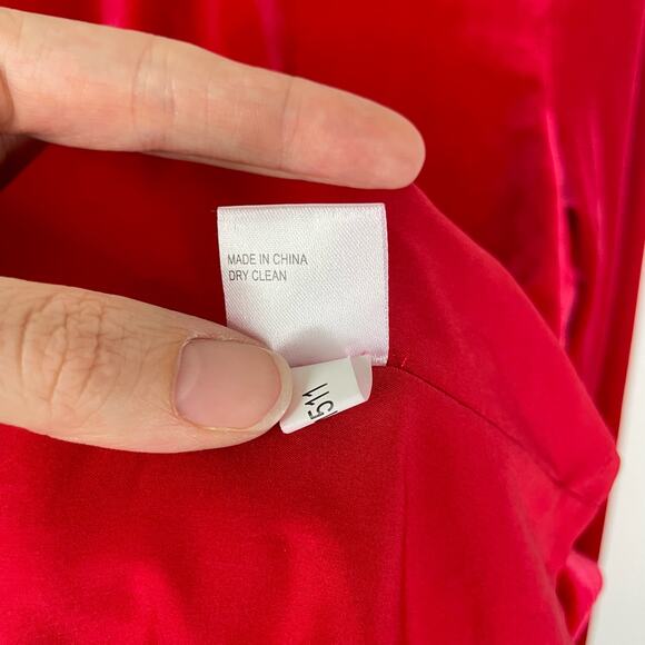 Gianni Bini NWT Paul Bright Red Velour Mock Neck Long Sleeve Short Dress - Picture 11 of 11